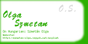 olga szmetan business card